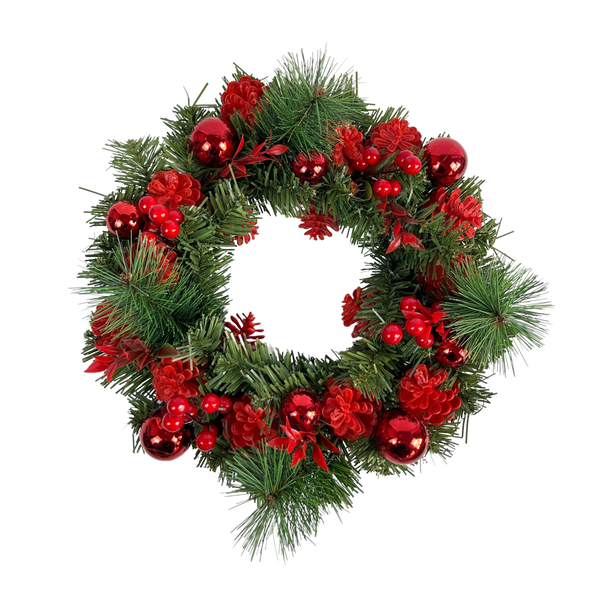 CHRISTMAS WREATH 36 CM RED