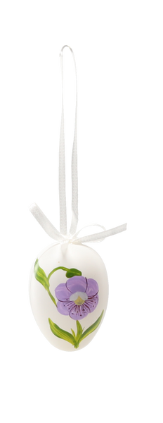 SET OF 6 EASTER EGGS 6 CM WITH HANGING LOOP COLOR MIX