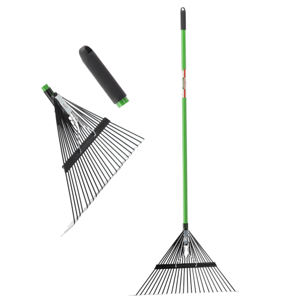 Regulovatelné koště-hrabičky s rukojetí z fiberglassu 150 cm 