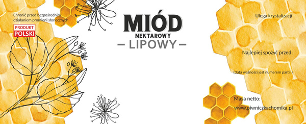 SET 100 ETICHETE MIERE NECTAR DE LIPĂ 154 x 60 MM *8207