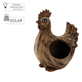 GARDEN FLOWERPOT - LED ROOSTER 29,5 x 20 x 38 CM