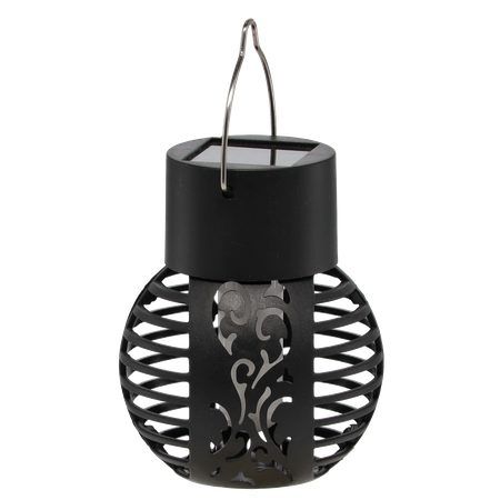 LAMPĂ SOLARĂ FLAME 7 x 7 x 9 CM NEAGRĂ ALBĂ CALDĂ disp=12buc *4320