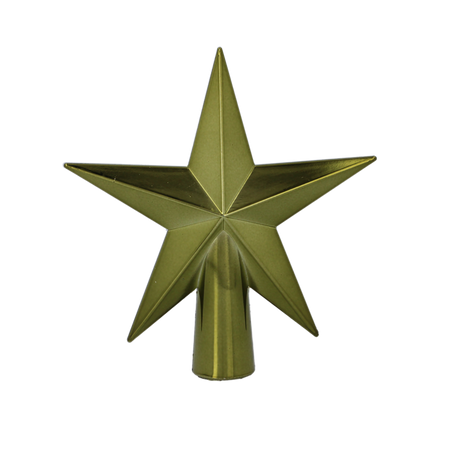 TREE TOPPER 15 CM STAR OLIVE/COPPER/GRAPHITE
