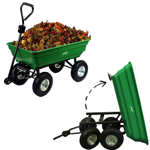 WÓZEK OGRODOWY DWUFUNKCYJNY ZIELONY 