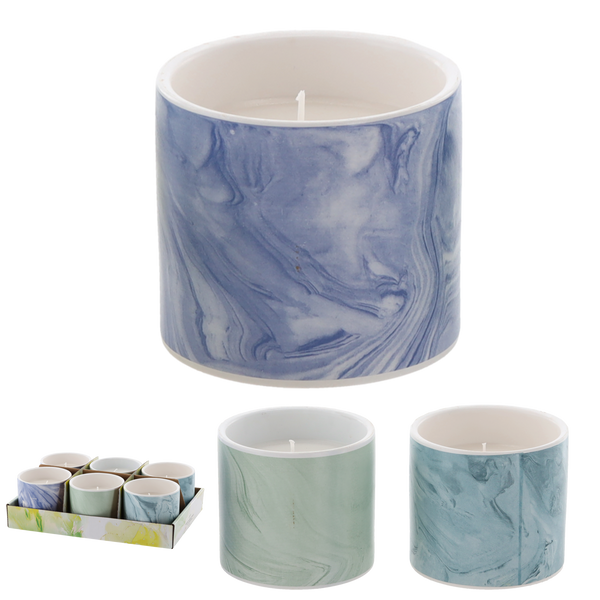 CANDLE DECORATIVĂ CITRONELLA "FERANO" 10 X 8 CM MIX CULOARE displ=6buc *7461