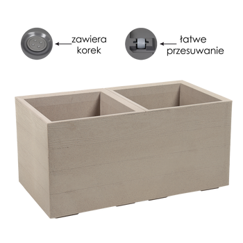 Kvetináč KARO 800X400MM DOSKA COFFEE LATTE*58927