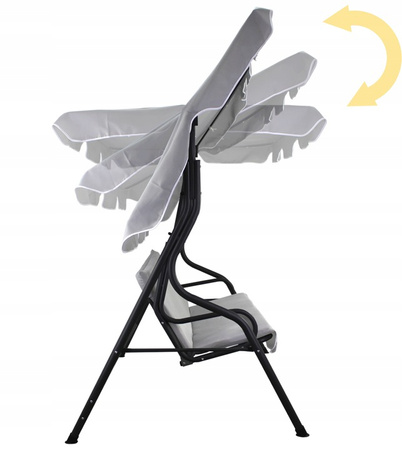 GARDEN SWING 170 X 110 X 153 CM GRAY WITHOUT ROOF WITH CUP HOLDERS