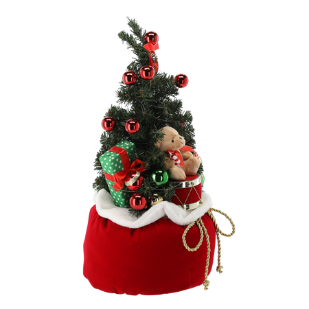 CHRISTMAS FIGURE - ARTIFICIAL CHRISTMAS TREE IN SANTA'S SACK - LED + MELODY