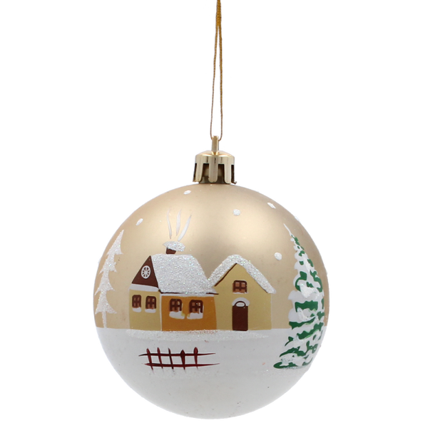 SET 6 BILE DE CRĂCIUN AURII 7 CM MIX DE MODE *5799