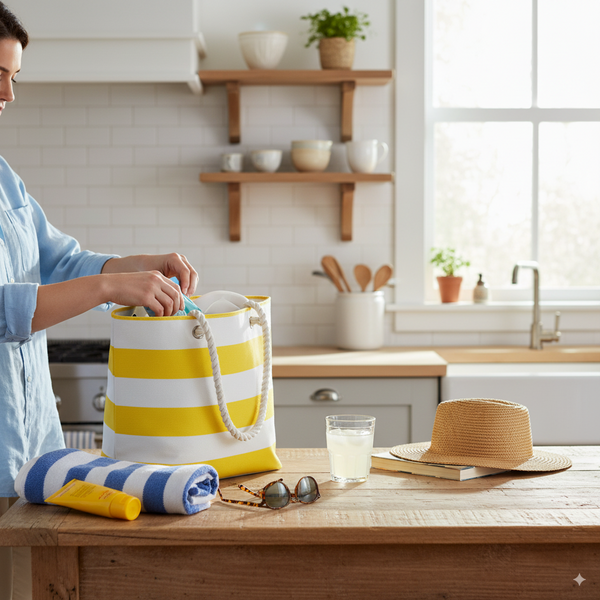 BEACH BAG STRIPES MIX COLORS