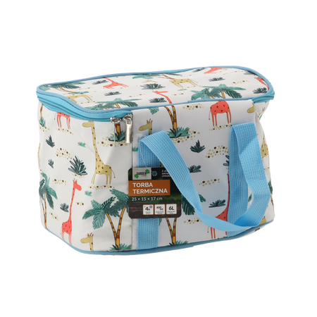 TERMOSKA TAŠKA 25 x 17 x 17 CM 6L KUFŘÍK MIX 2 VZORŮ S DVĚMA CHLAZENÍMI VLOŽKAMI *9264