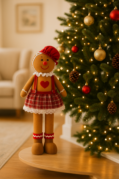 GINGERBREAD CHRISTMAS GIRL STANDING 22 X 18 X 46 CM LED