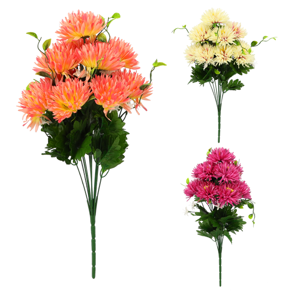 RAMURĂ ARTIFICIALĂ - BUCLE DE CRIZANTEME 50 x 25 x 25 CM MIX CULORII pachet=15 buc *3109