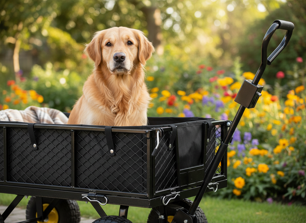 WÓZEK OGRODOWY DWUFUNKCYJNY CZARNY 