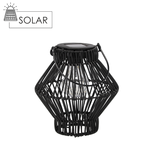 SOLÁRNY METALOVÝ LAMPÁŠ ČIERNY 19 CM LED *5955