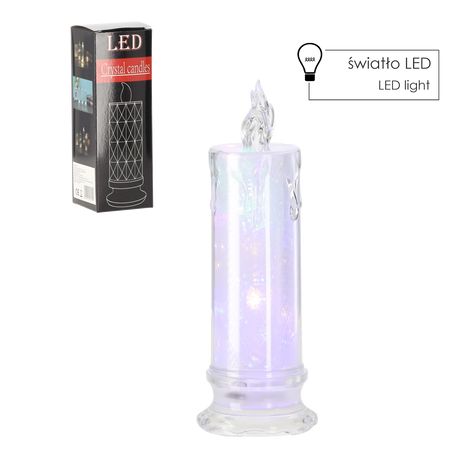 ŚWIECA LED BROKATOWA 19,5CM*4395