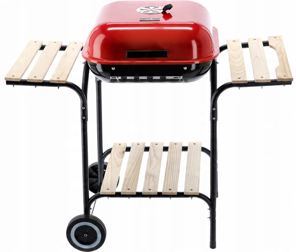 AMERICAN CHARCOAL BBQ WITH SIDE SHELVES AND WHEELS 96 x 45 x 75 CM