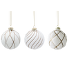 GLASS BAUBLES 8 CM WHITE