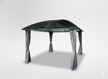 ALTANA PAWILON OGRODOWY Z ZASŁONAMI BOCZNYMI - SZARY 3 x 3 M