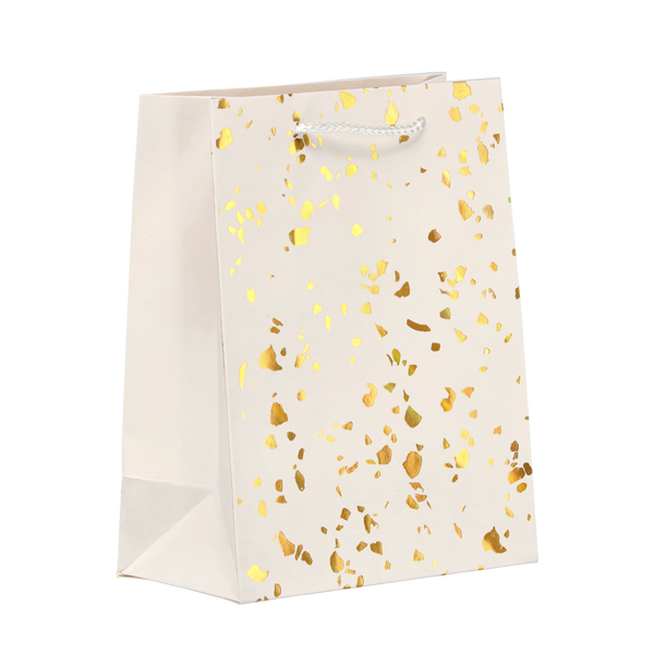 GIFT BAG "GOLD DOTS" 23 X 18 X 10 CM PACK=48PCS