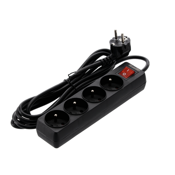 Prelungitor cu priză cu 4 prize 3 m negru *8688