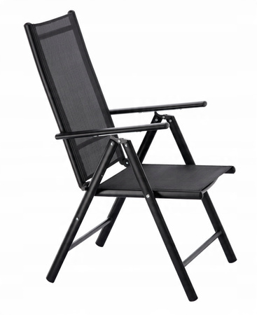 SKLADACIA ZÁHRADNÁ STOLIČKA HLINÍK 66 x 56 x 107 CM ČIERNA *3507