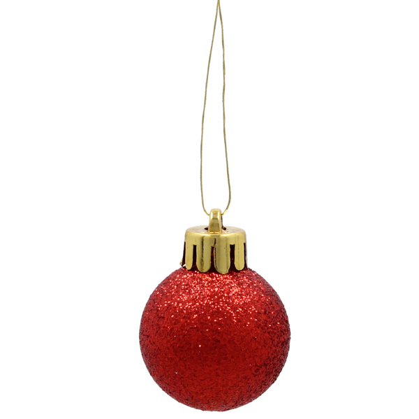 SET OF 20 BAUBLES 3 CM RED/GREEN