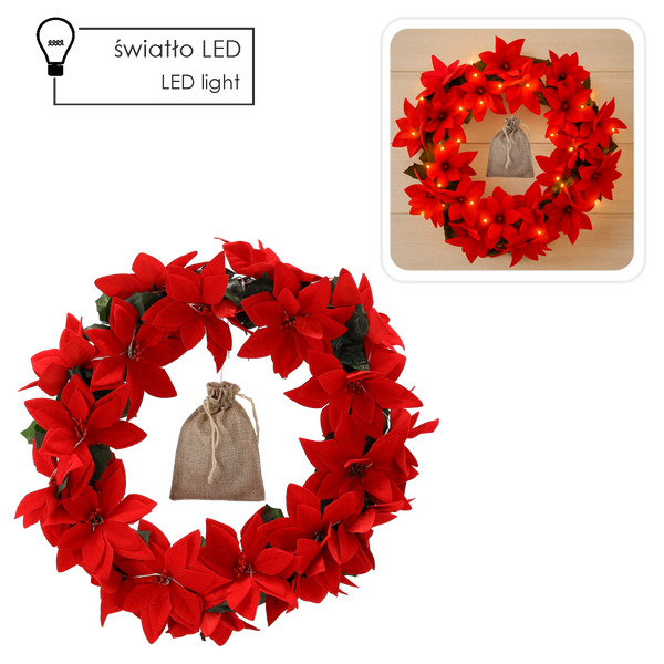 WIENIEC ŚWIĄTECZNY GWIAZDA BETLEJEMSKA 40 CM LED *2046