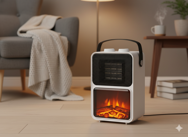 ELECTRIC FAN HEATER - FIREPLACE IMITATION 13,5 X 21 X 36 CM 600/1200W