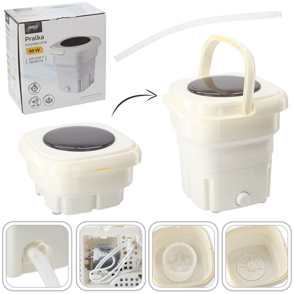 PORTABLE TOURIST WASHING MACHINE - MINI - WHITE 33 X 35 X 39 CM