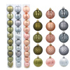 SET OF 10 BAUBLES 6 CM OLIVE/COPPER/GRAPHITE