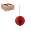 SET OF 4 CHRISTMAS TREE PAPER BAUBLES 8 CM RED