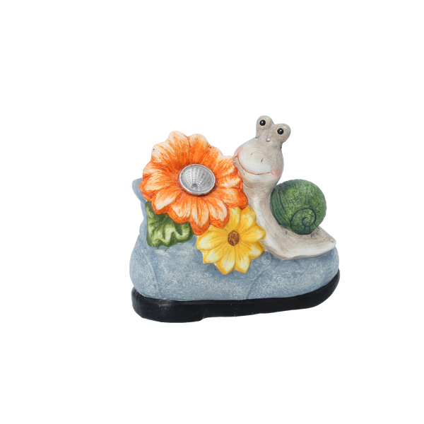 FIGURĂ ÎN GRĂDINĂ - MELC CU FLOARE 16 x 9 x 14,5 CM LED pachet=4buc *7843