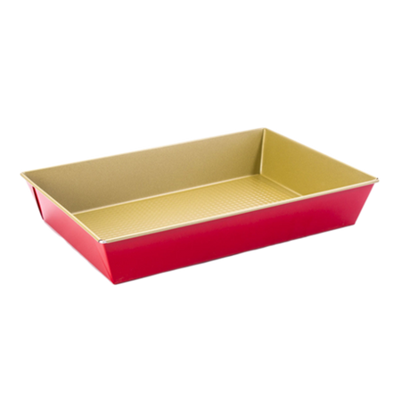 PLECHOVKA S OCHRANNOU VRSTVOU NON-STICK ZLATÁ ČERVENÁ 36X24,5X6CM *3528*3504*