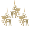SET OF 3 CHRISTMAS TREE DECORATIONS - GOLD REINDEER 5,5 x 8 CM