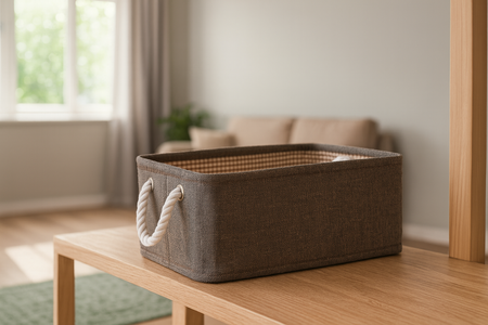 RECTANGULAR BASKET BROWN SIZE L
