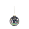 SKLENĚNÁ BAUBLE - ČERNÝ LESK MIX VZORŮ 8 CM disp=12ks *1907