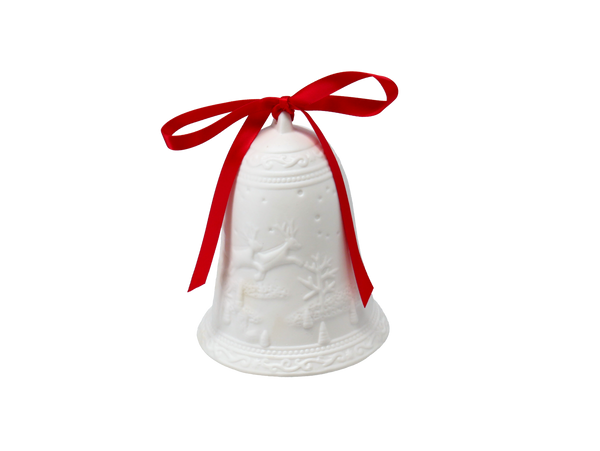 LED CERAMIC BELL WITH RED RIBBON