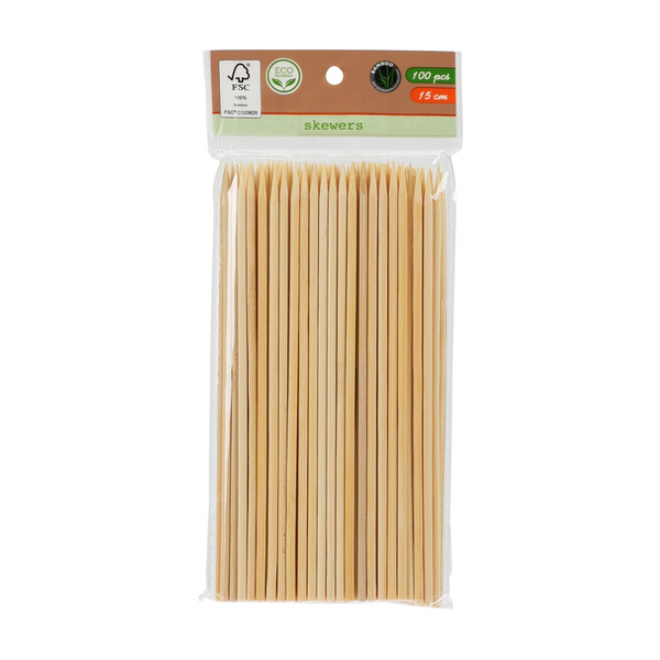 Set of 100 bamboo skewers 15cm *8015*
