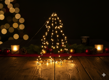 ORNAMENT DE SĂRBĂTORI - BRAD LED 40 CM 120 L ALB CĂLDURIE PE BATERII *0306