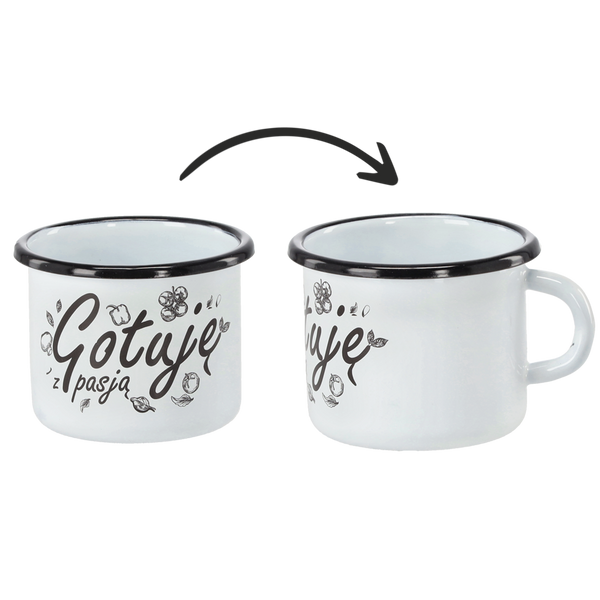 ENAMEL MUG 0.5 L 8 CM WHITE COOK WITH PASSION