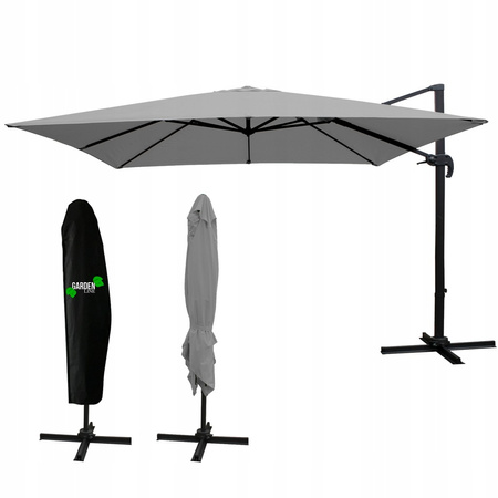 UMBRELĂ DE GRĂDINĂ "ROMA" 3 x 3 M GRI CU HUSA *5392