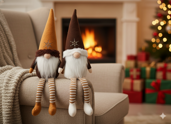 CHRISTMAS GNOME 40 CM WITH HANGING LEGS MIXED COLORS