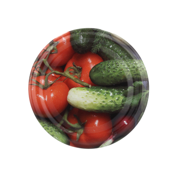 SET OF 10 LIDS DIA 82 CUCUMBER WITH TOMATO
