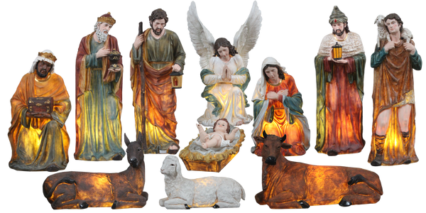 KPL.FIGUR BOŽÍHO NAROZENÍ 11 EL.150 CM HMOTNOST PRYSKYŘICE PODSVÍCENÉ *2044