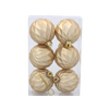 SET OF 6 GEOMETRIC BAUBLES 6 CM RED/GOLD/SILVER