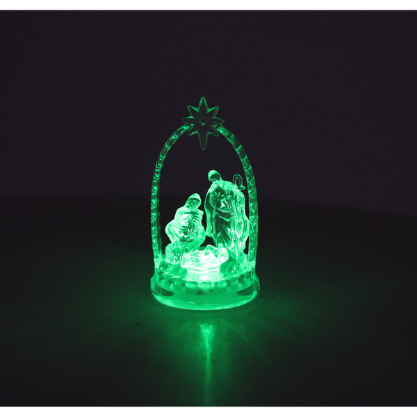 OZDOBA BOŻONAR. - SZOPKA LED PLASTIKOWA 6 x 6 x 12 CM MIX WZORÓW disp=12szt *0405