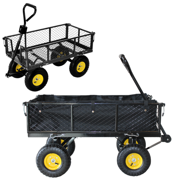 WÓZEK OGRODOWY DWUFUNKCYJNY CZARNY 
