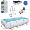 PISCINĂ CU CADRU 5,49 X 2,74 X 1,22 M (PISCINĂ, POMPA CU NISIP, SCARA, CAPAC, DISTRIBUITOR) *0500 *6370