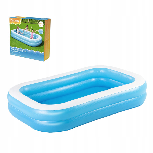 Bestway® 8'7" x 69" x 20"/2.62m x 1.75m x 51cm Blue Rectangular Pool